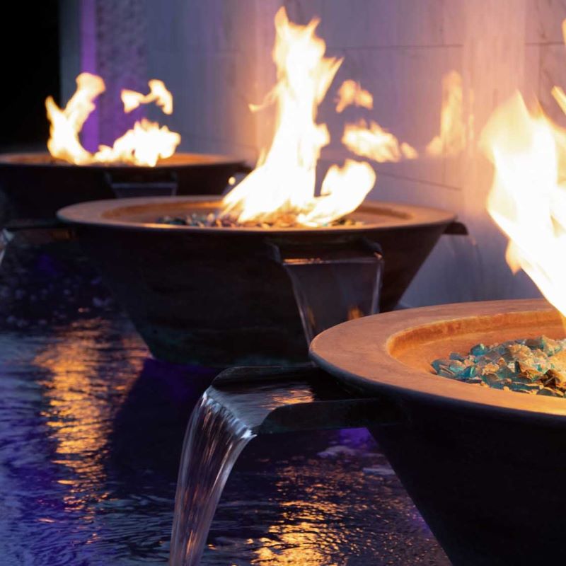 Dual Fire & Water Features