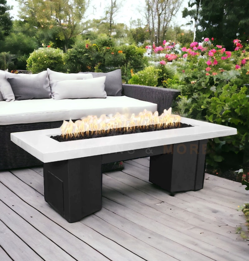 ALAMEDA  Fire Table - Black and White Collection -  Metal Powder Coat Fire Table