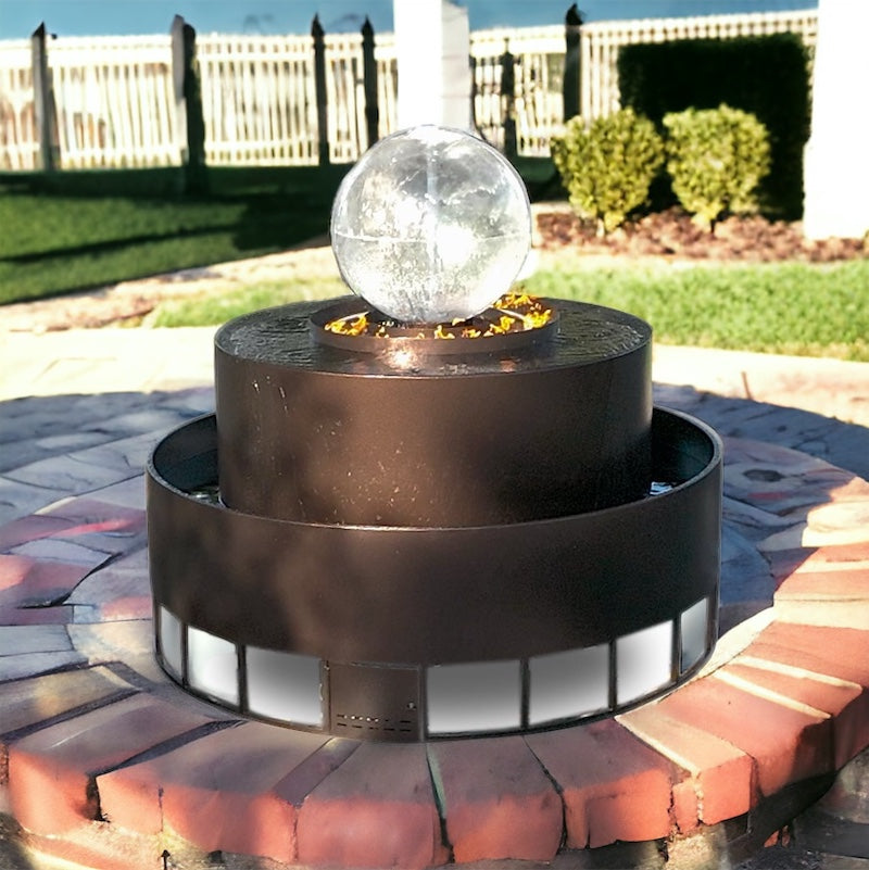 ATLAS - 89" Fire & Water Fountain - Self Contained Unit