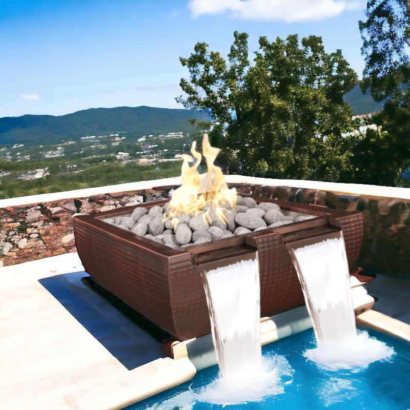 AVALON Fire & Water Bowl - Twin Spill - Hammered Copper