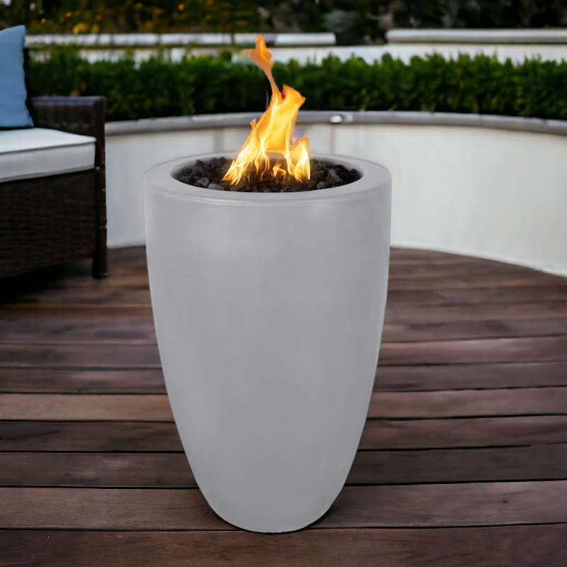 CASTILLO Fire Pillar - GFRC Concrete - Rustic Collection - with Access Door