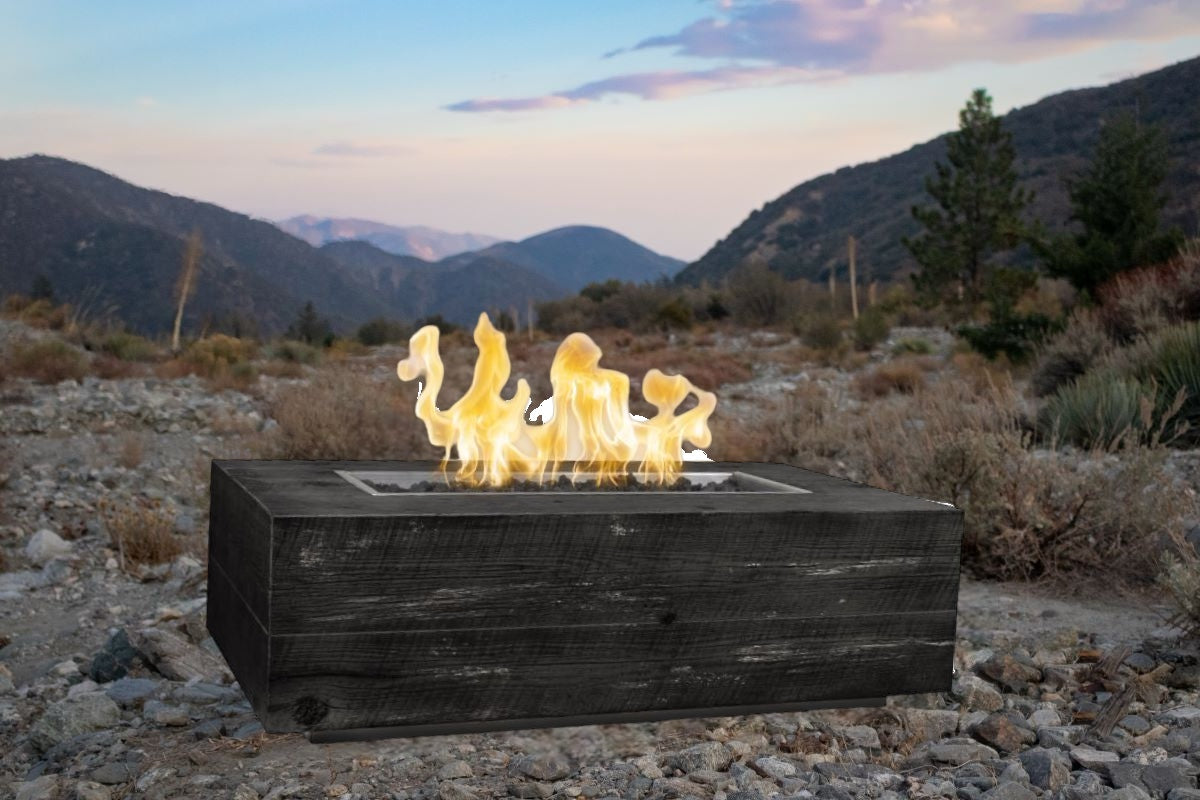 CORONADO Fire Pit - BLACK Wood Grain GFRC Concrete