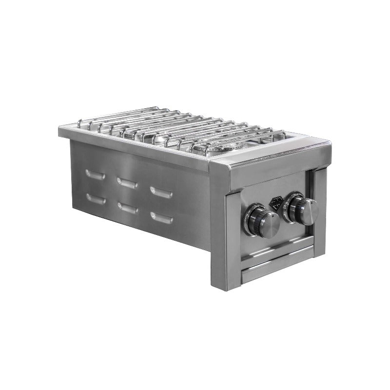 DOUBLE SIDE BURNER - Built-In - Commercial Grade 304 Stainless Steel