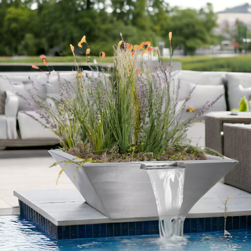 MAYA - Planter & Water Bowl - Stainless Steel