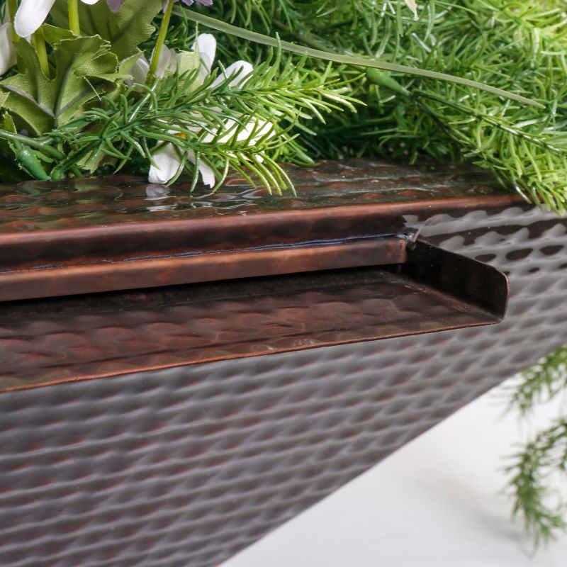 MAYA - Planter & Water Bowl - Hammered Copper