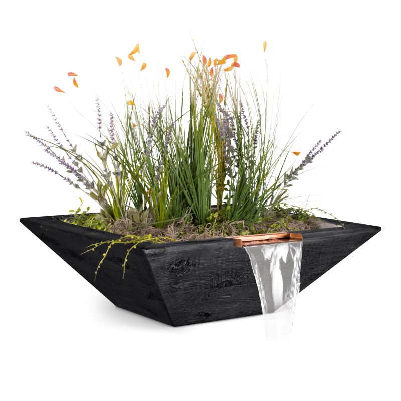MAYA - Planter & Water Bowl - Wood Grain GFRC Concrete