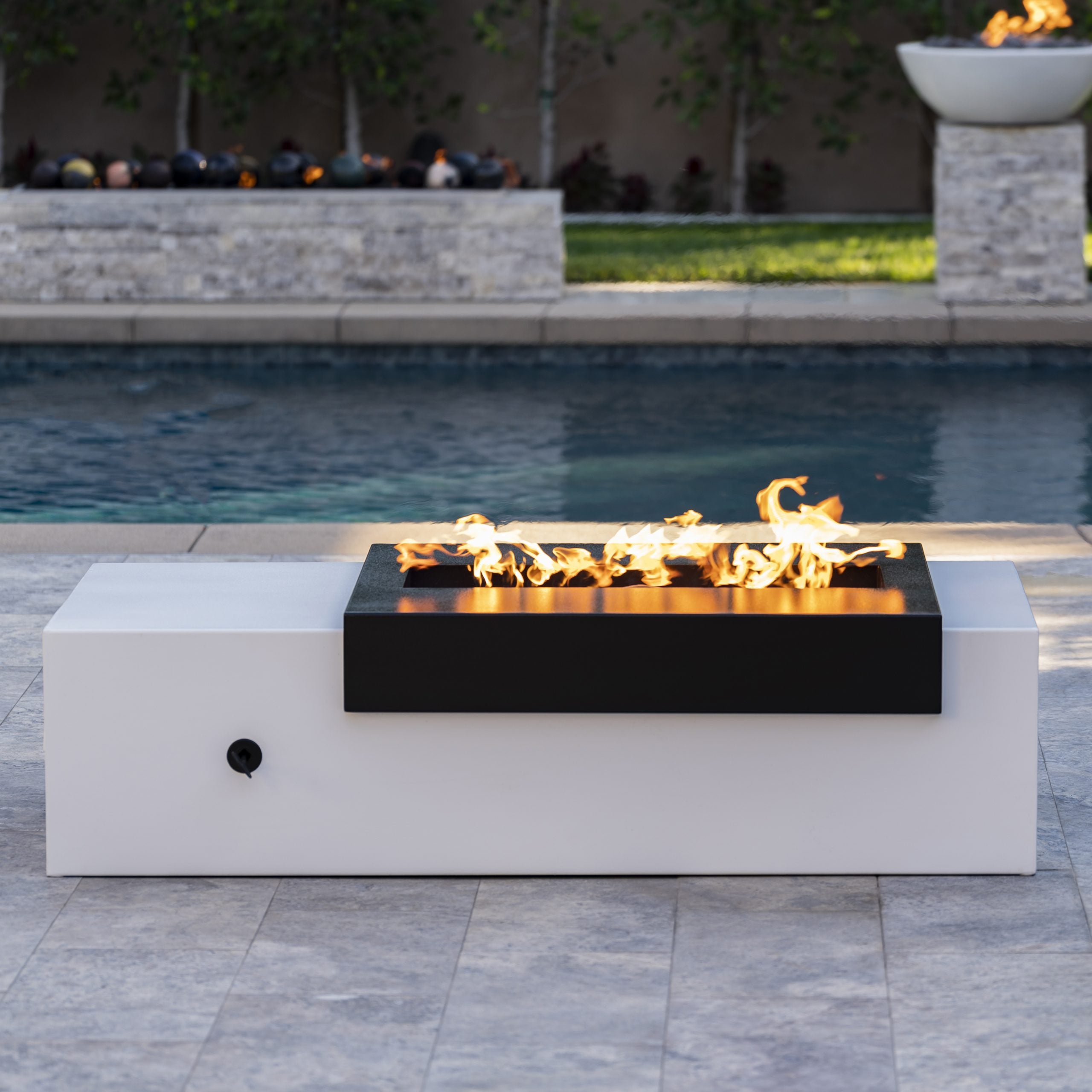 MOONSTONE FIRE PIT - Black and White Collection- Metal Powder Coat