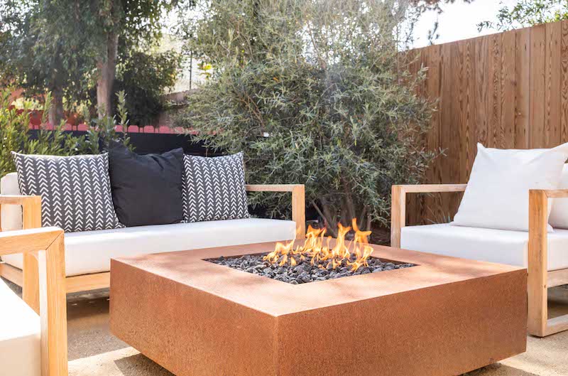 CABO - Square Fire Pit - Metal Collection - Natural Gas